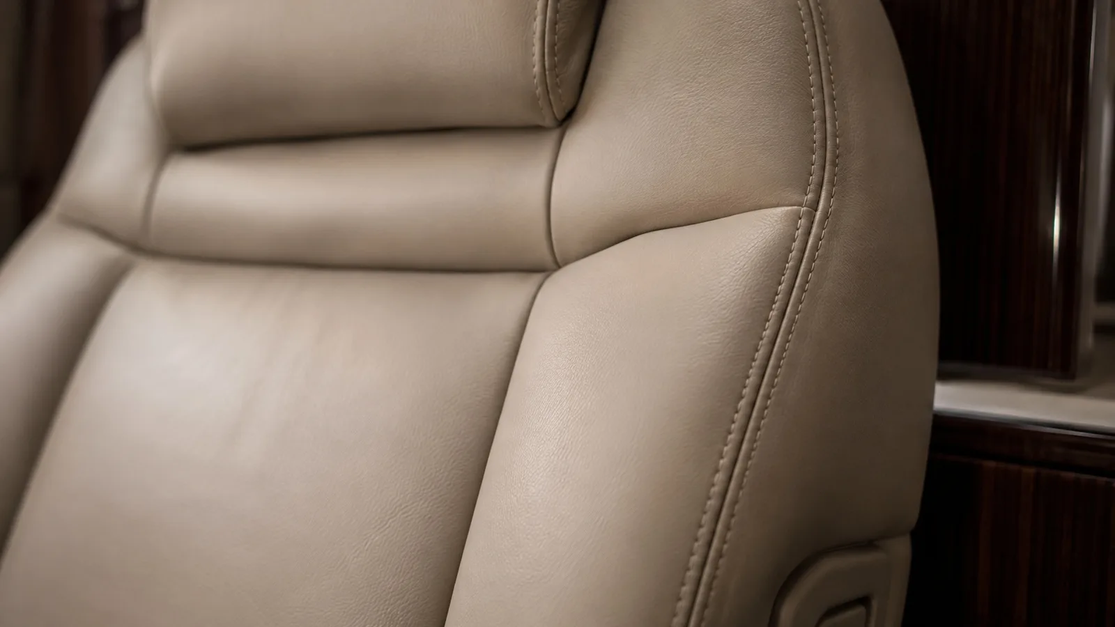 Aviation leather seating cleaned and conditioned